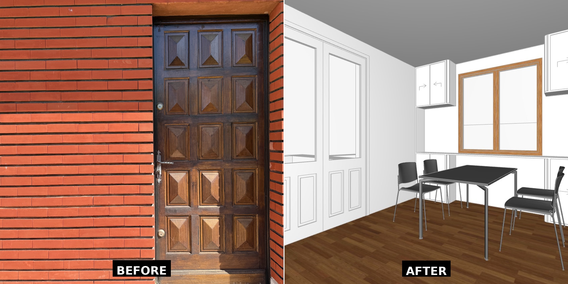 Interior Dining Before/After